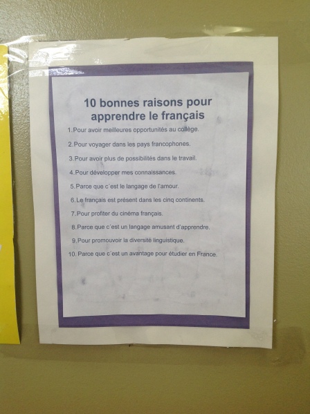 Las 10 buenas razones de un estudiante para aprender francés